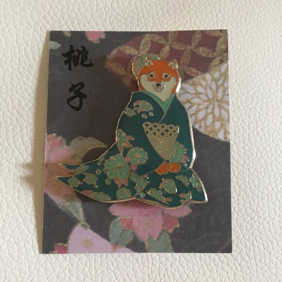 NWT Shiba Inu Geisha Enamel Pin - Picture 3 of 6